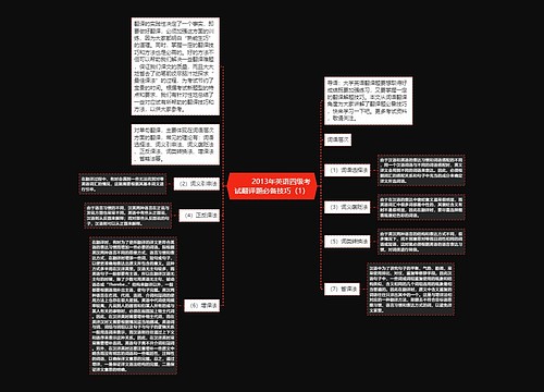         	2013年英语四级考试翻译题必备技巧（1）