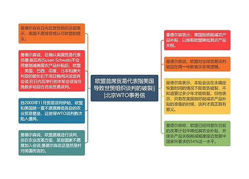 欧盟首席贸易代表指美国导致世贸组织谈判的破裂|||北京WTO事务信