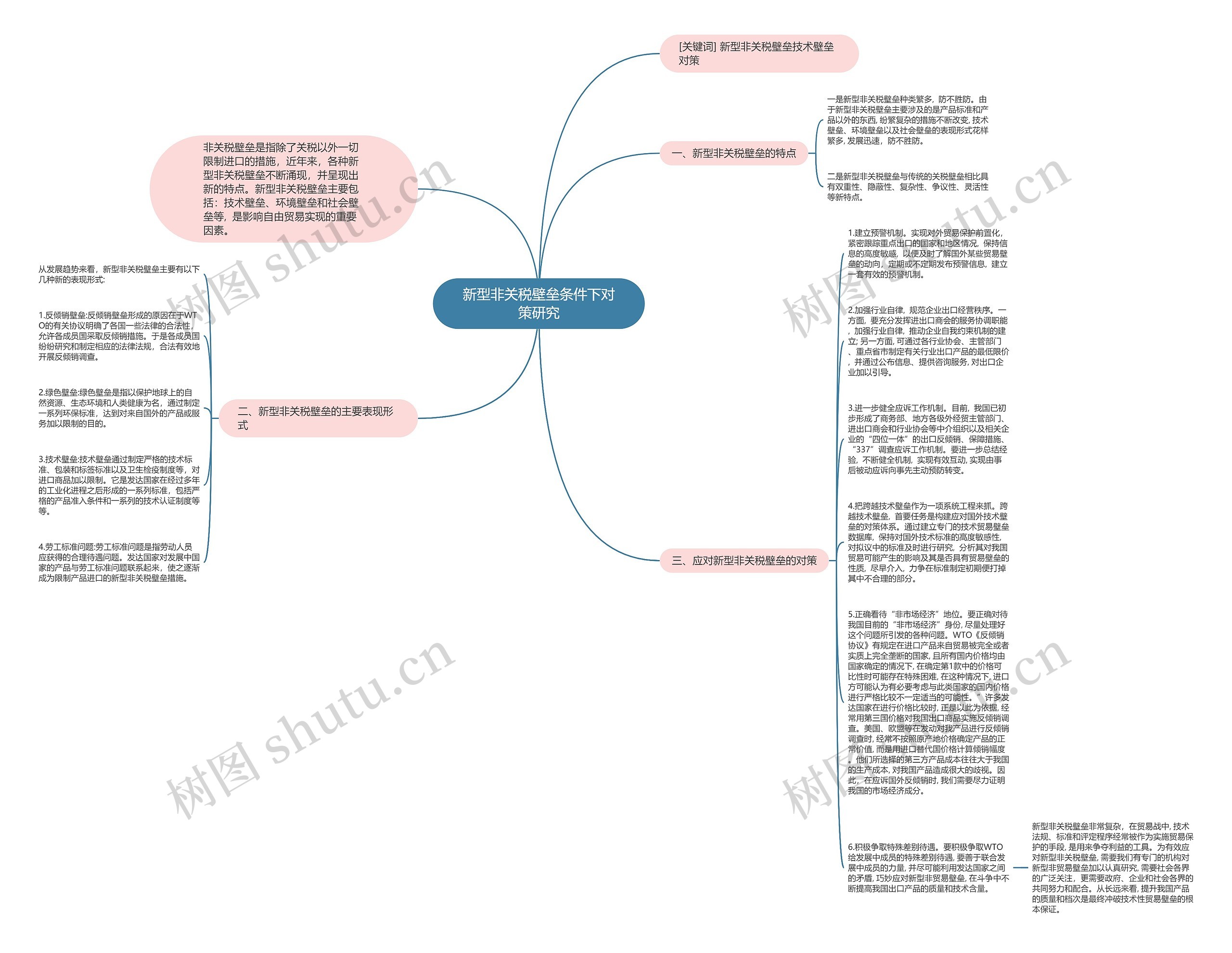 新型非关税壁垒条件下对策研究思维导图