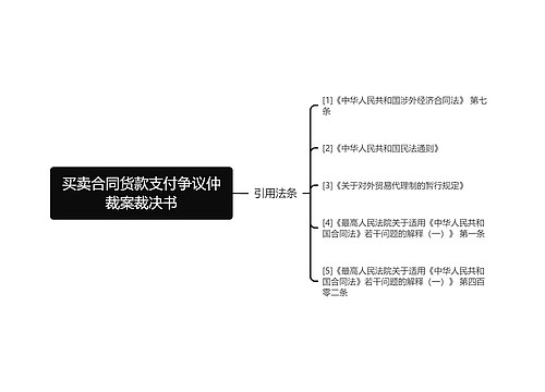 买卖合同货款支付争议仲裁案裁决书