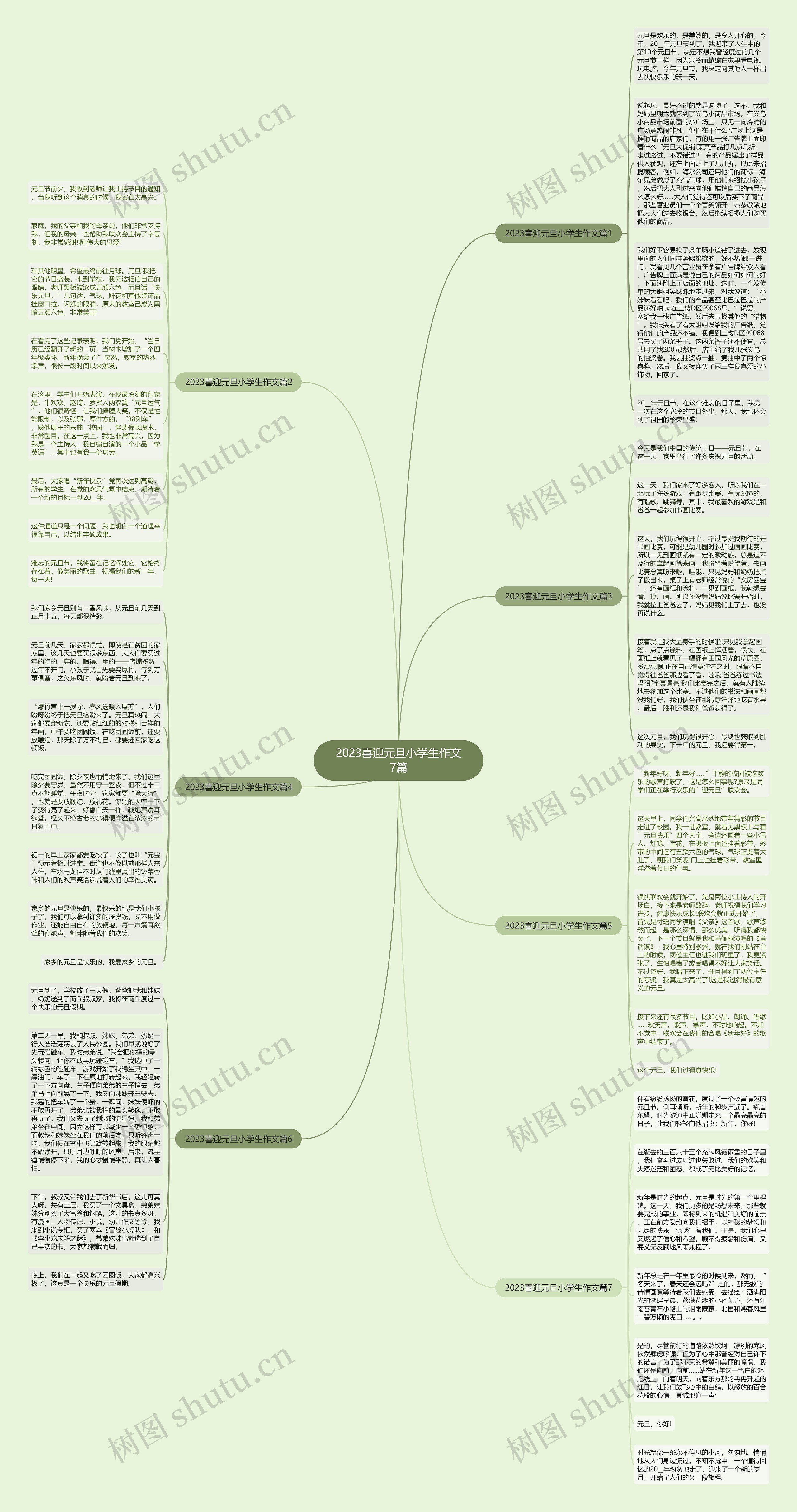 2023喜迎元旦小学生作文7篇思维导图