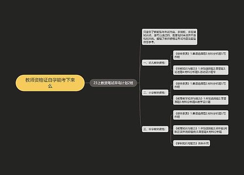 教师资格证自学能考下来么