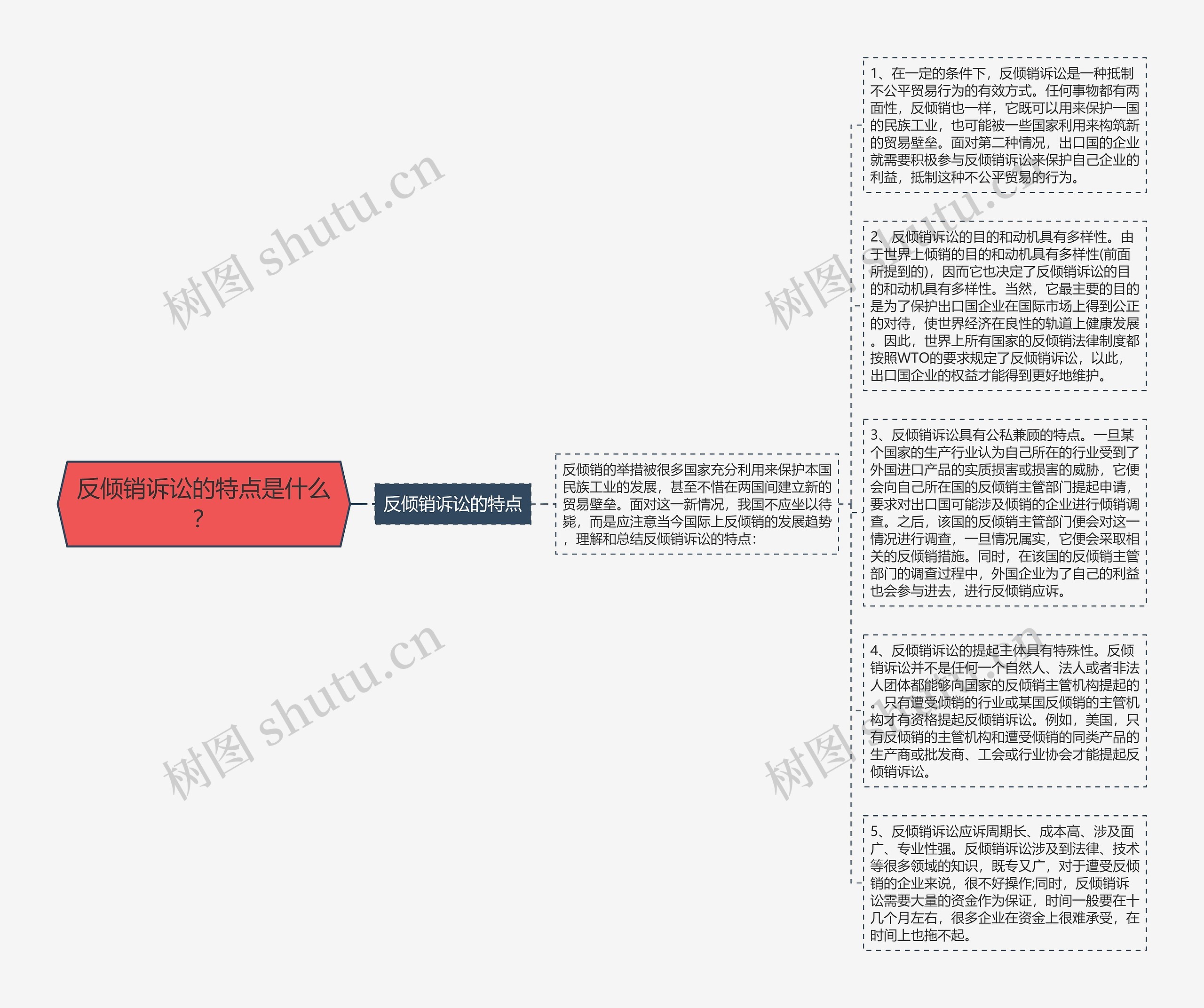 反倾销诉讼的特点是什么？思维导图