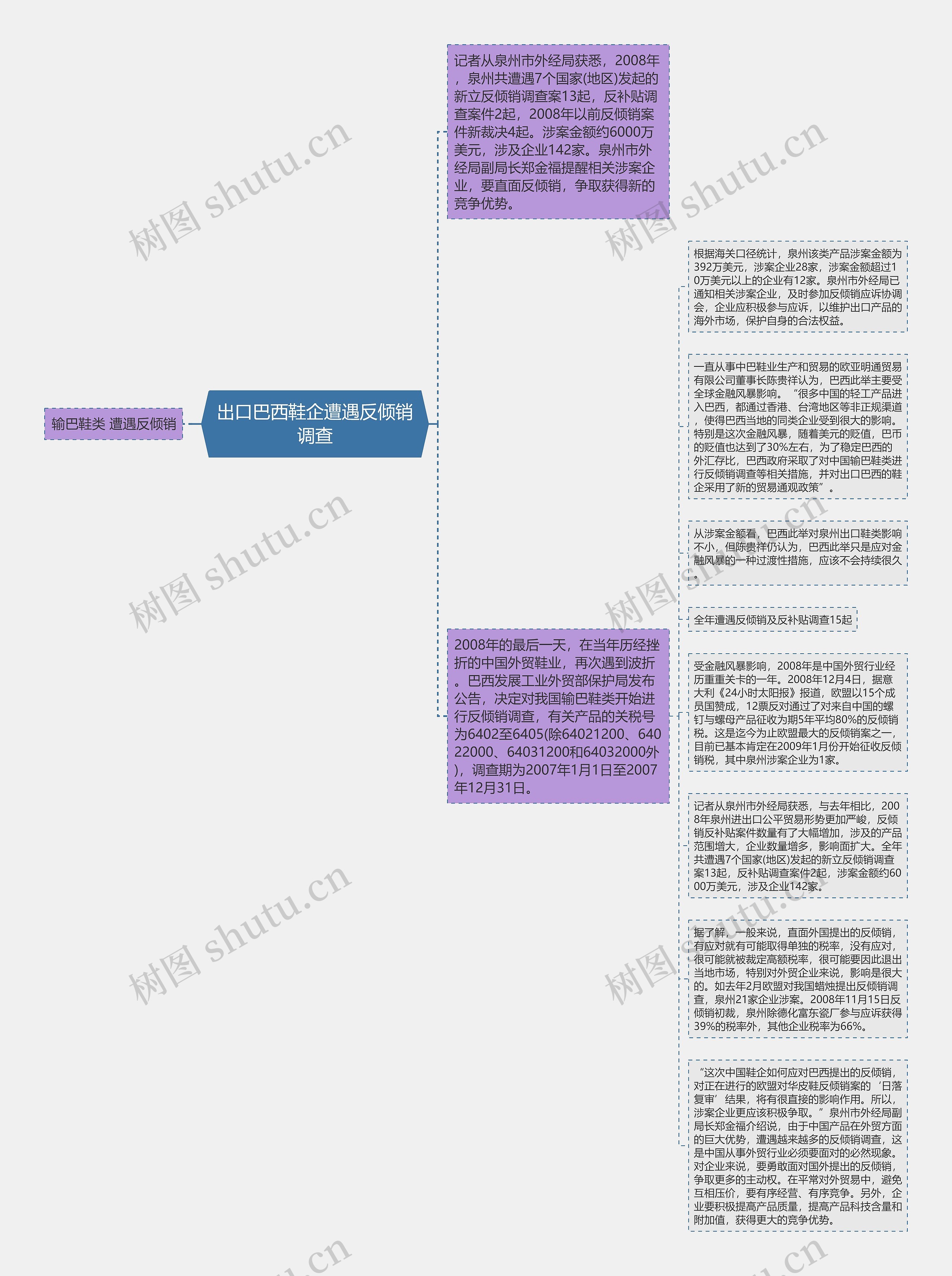 出口巴西鞋企遭遇反倾销调查思维导图