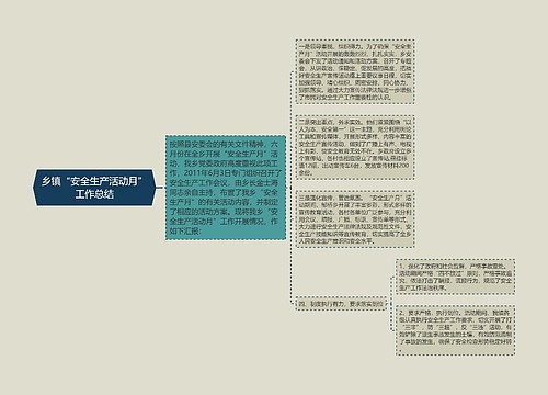 乡镇“安全生产活动月”工作总结