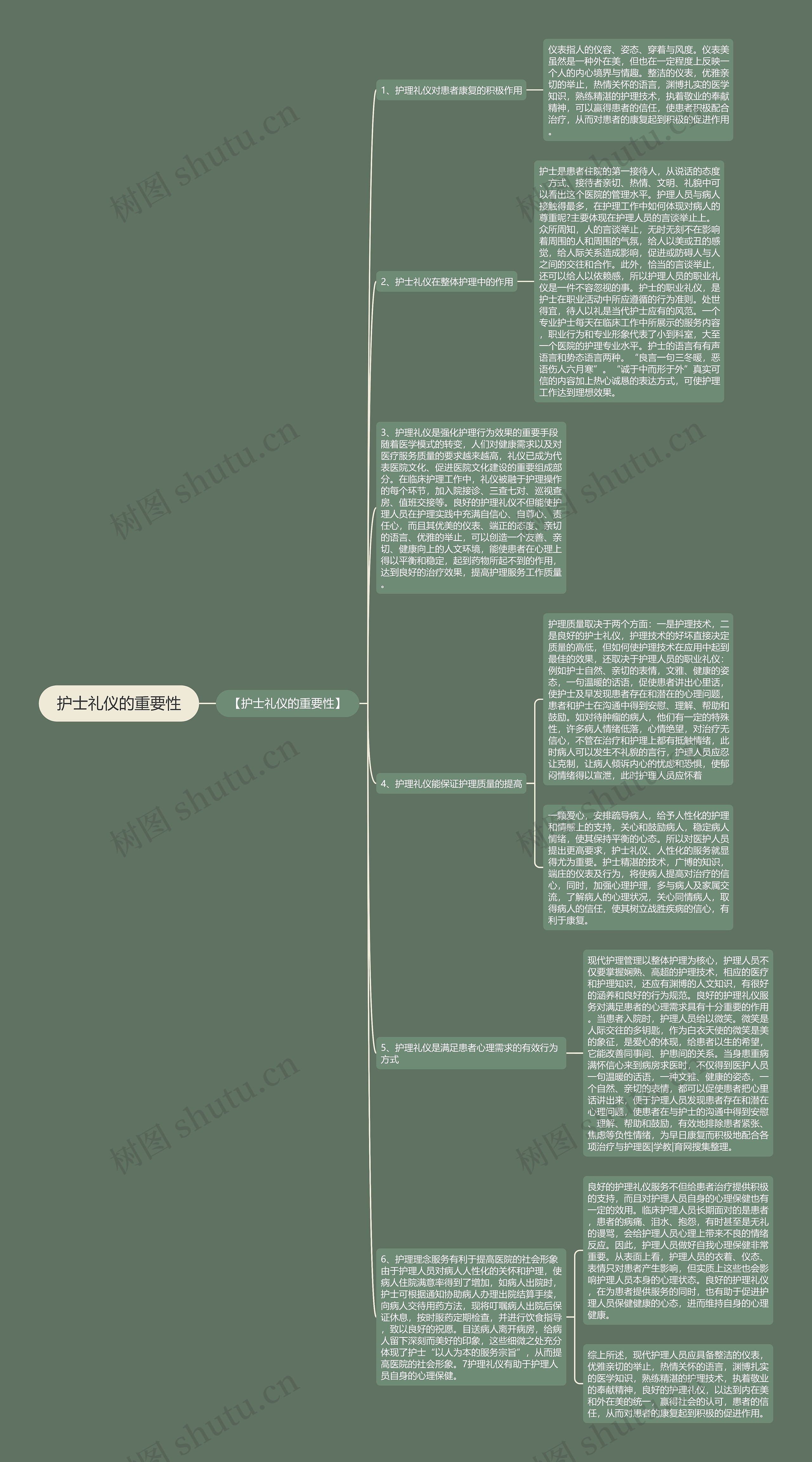 护士礼仪的重要性思维导图
