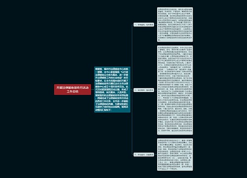 开展法律援助宣传月活动工作总结