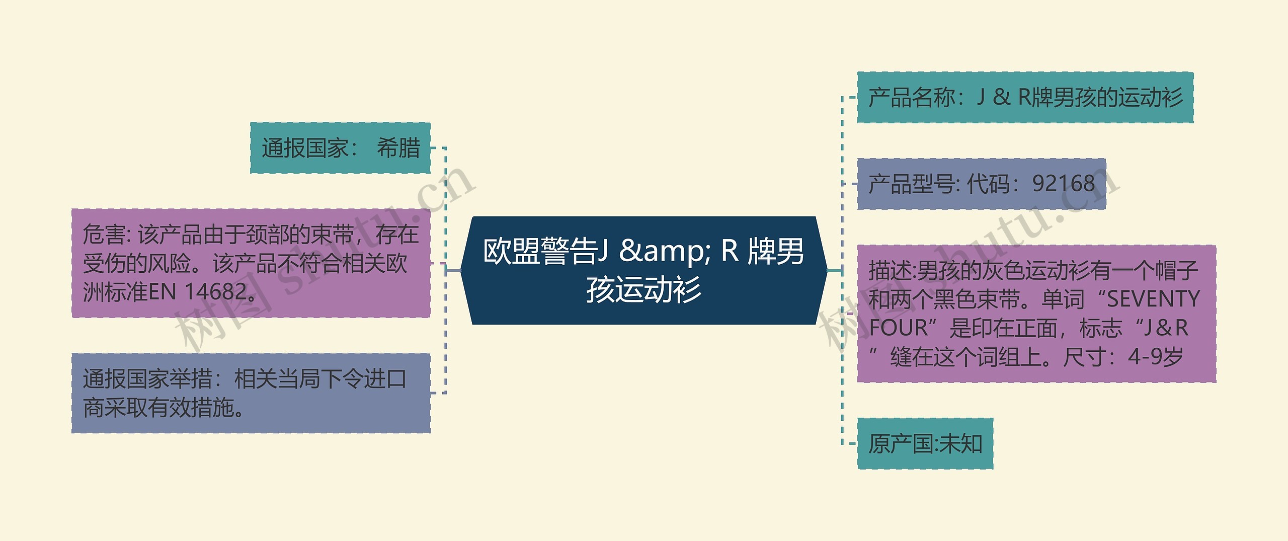 欧盟警告J &amp; R 牌男孩运动衫思维导图