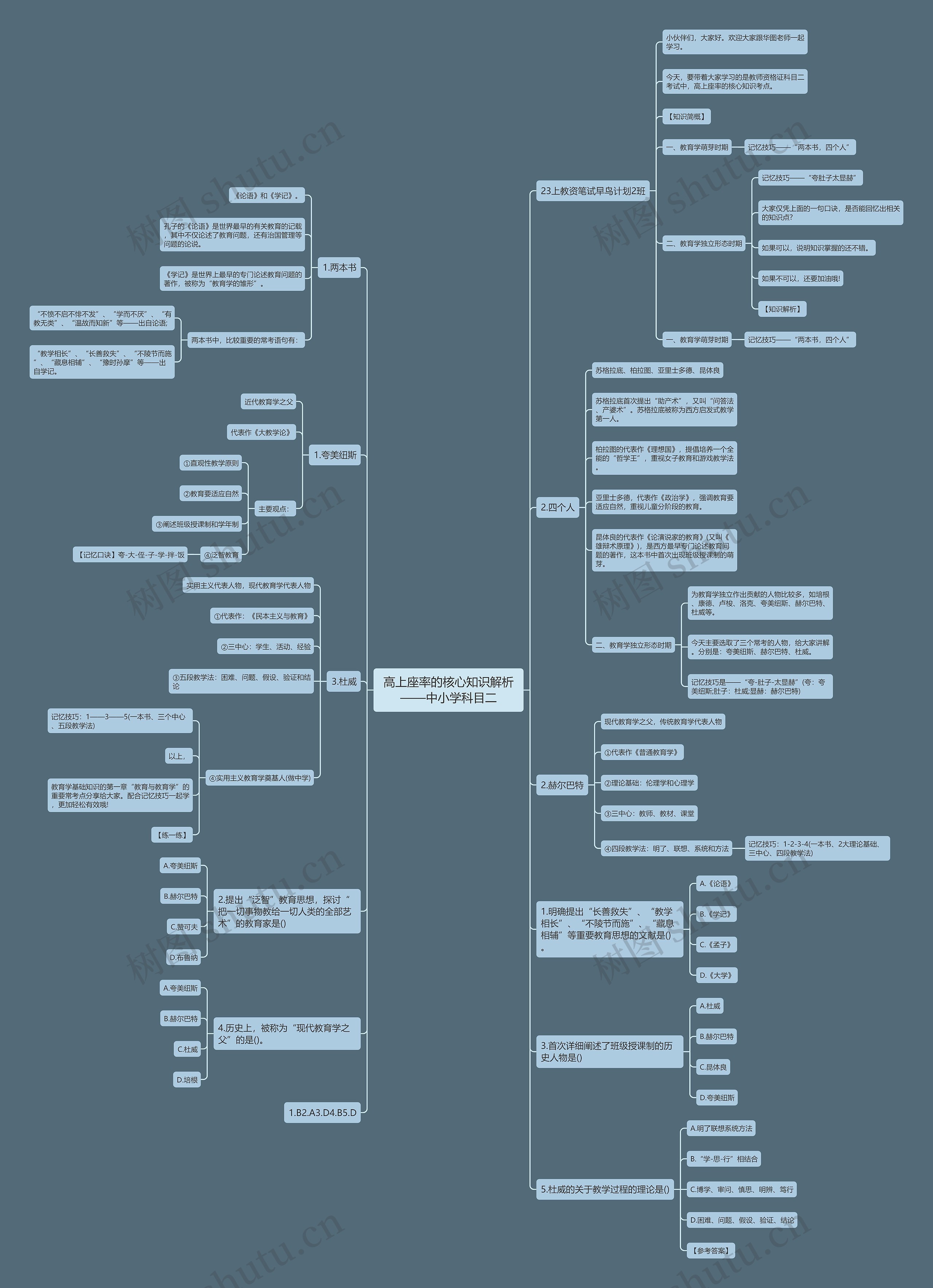 高上座率的核心知识解析——中小学科目二思维导图