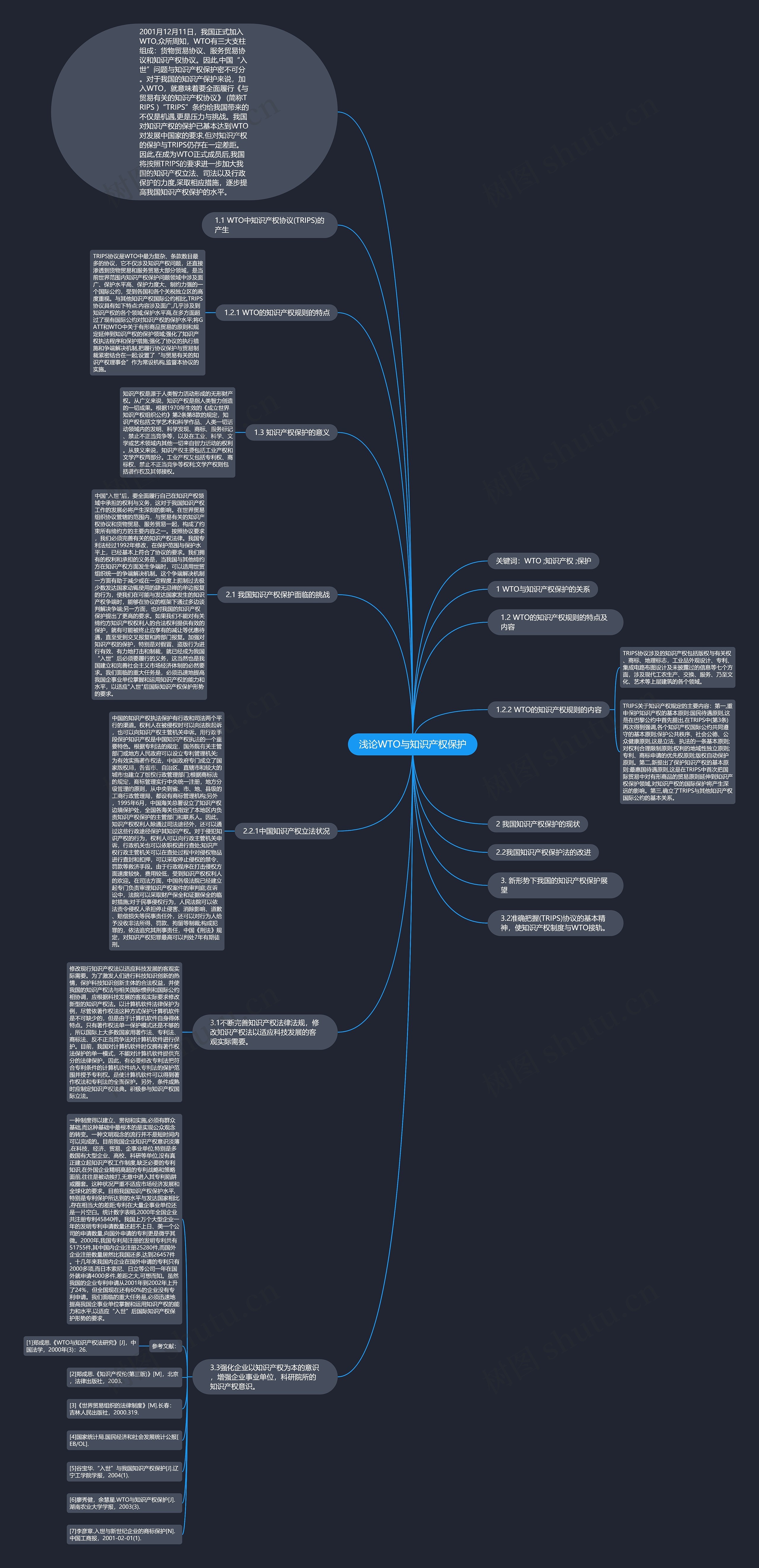 浅论WTO与知识产权保护思维导图