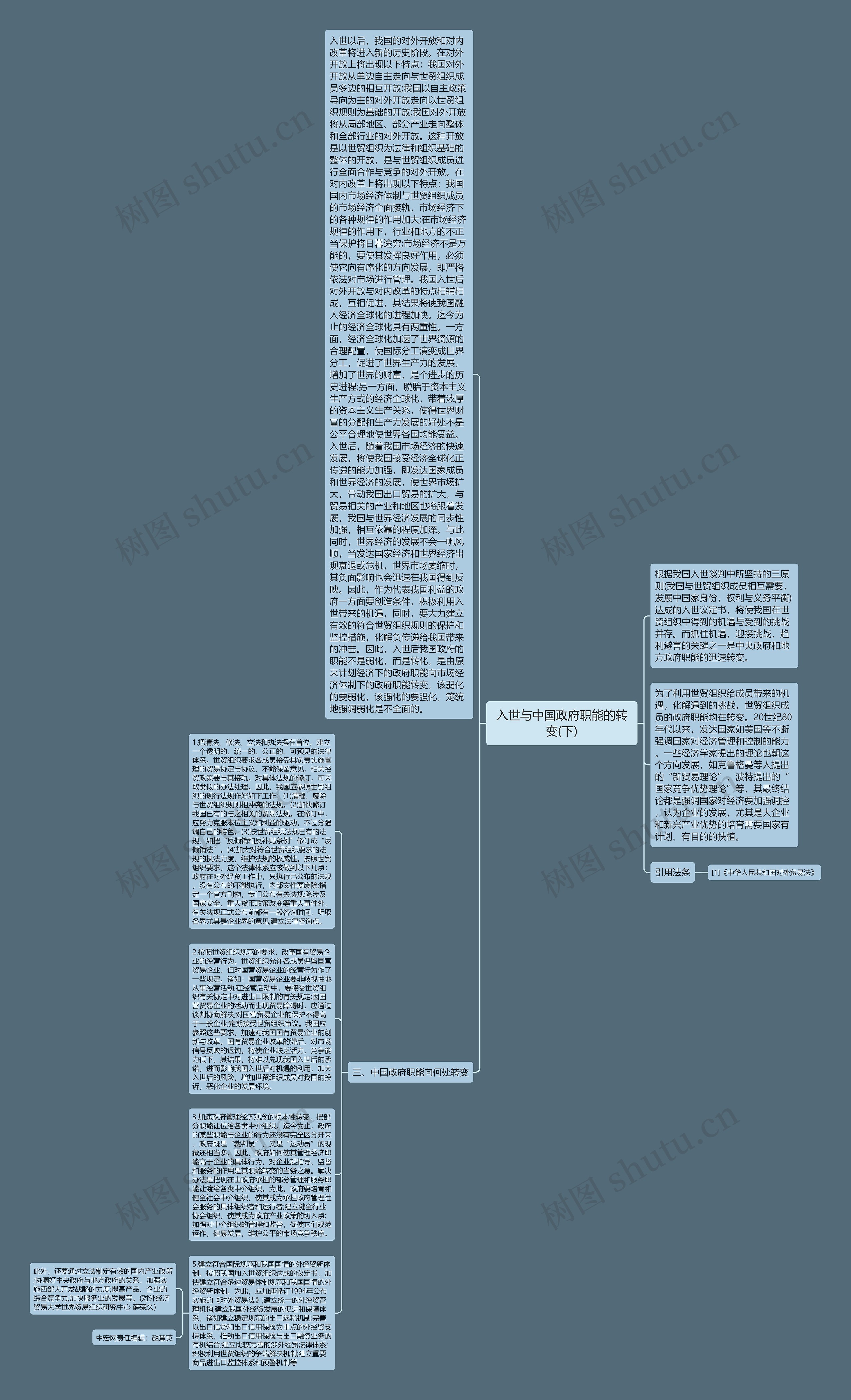 入世与中国政府职能的转变(下)思维导图