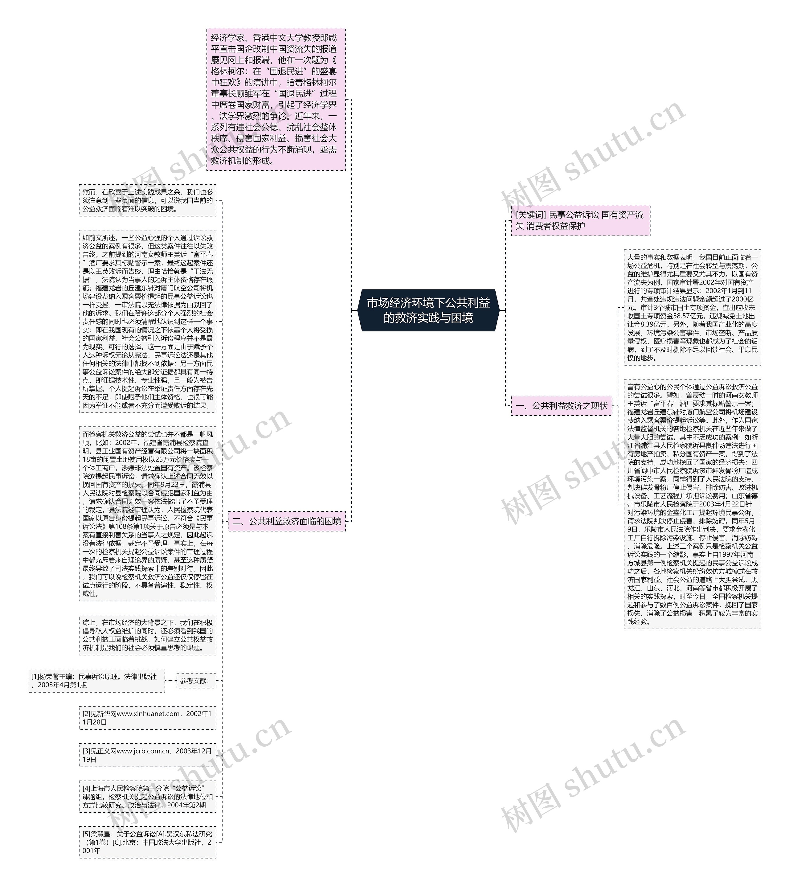 市场经济环境下公共利益的救济实践与困境思维导图