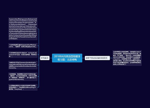 2018年6月英语四级翻译练习题：北京烤鸭