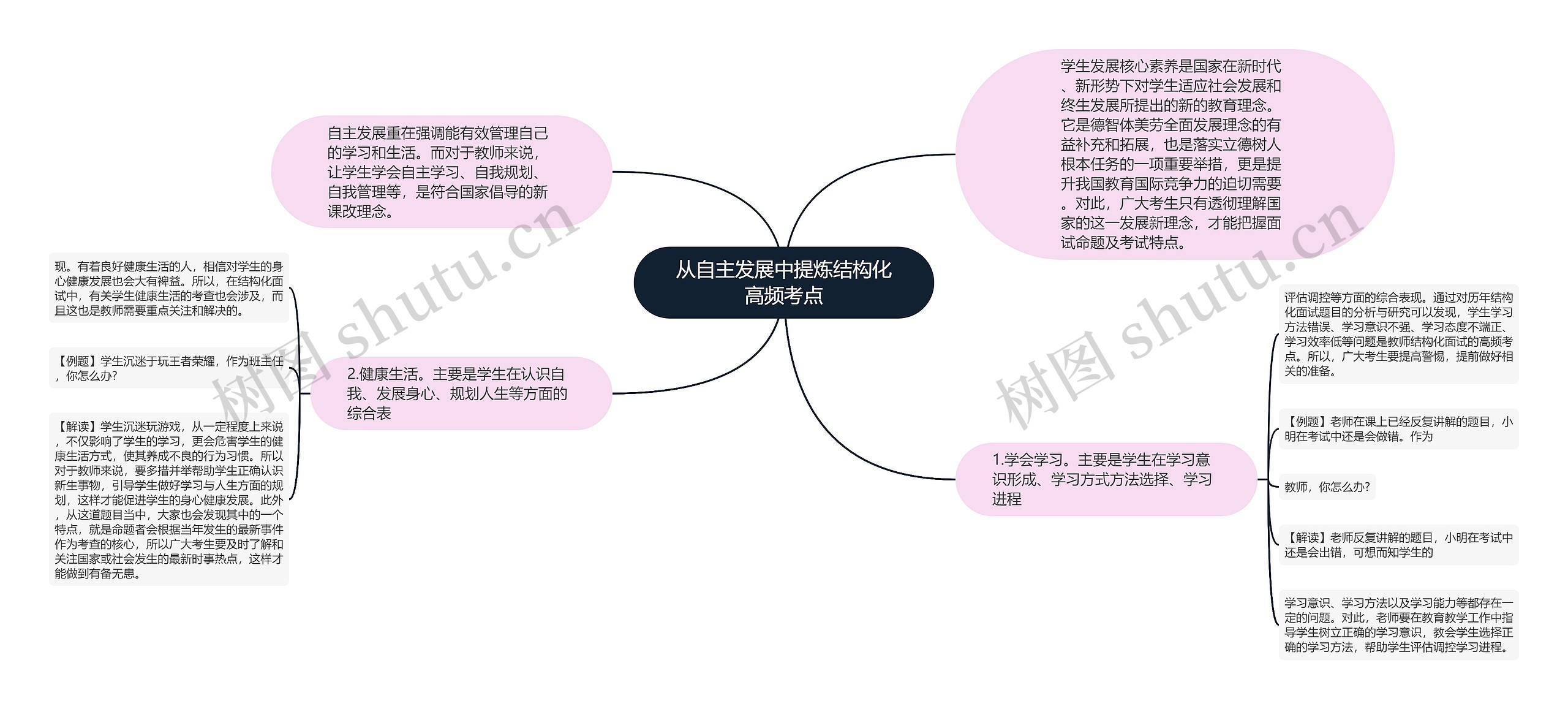 从自主发展中提炼结构化高频考点思维导图