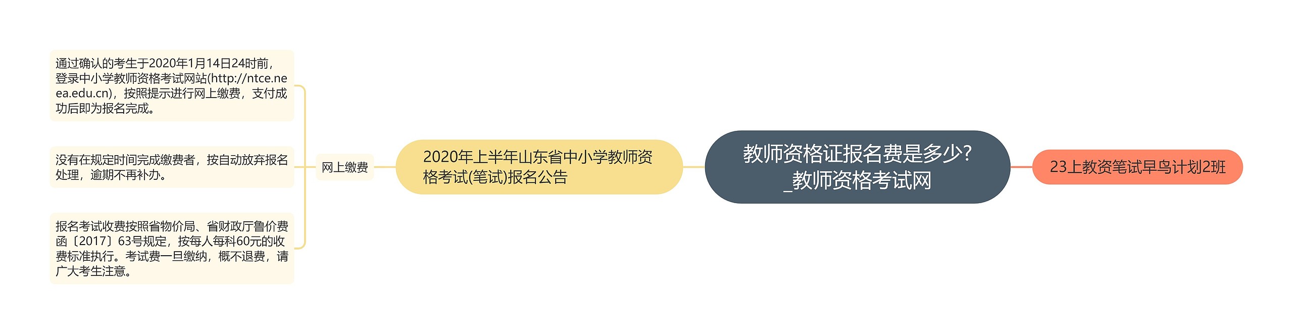 教师资格证报名费是多少?_教师资格考试网思维导图