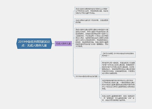 2019中级经济师民航知识点：无成人陪伴儿童