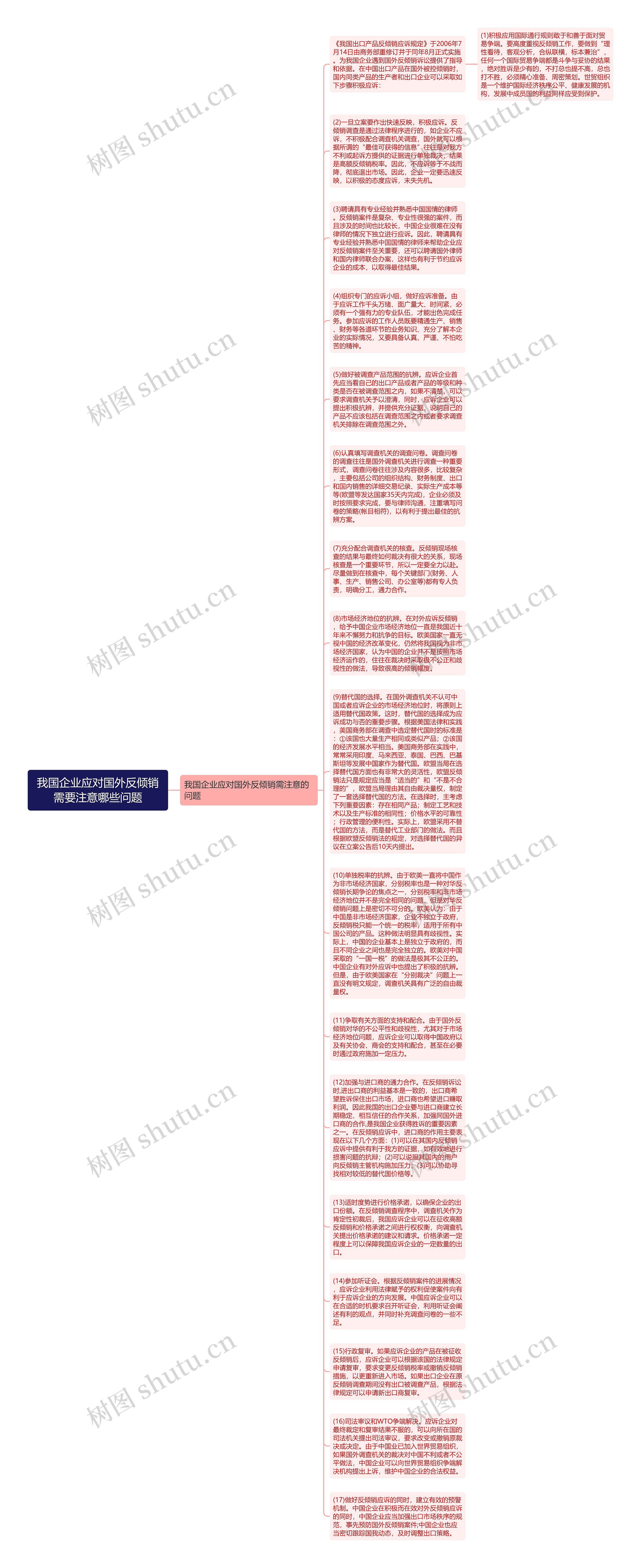 我国企业应对国外反倾销需要注意哪些问题思维导图