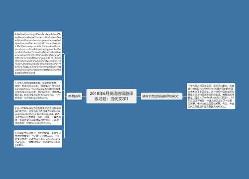 2018年6月英语四级翻译练习题：当代文学1