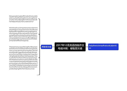2017年12月英语四级作文考前冲刺：帮助受灾者