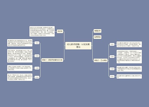 幼儿教师招聘：认知发展理论