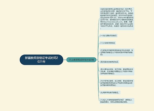 新疆教师资格证考试时间2021年