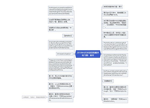 2018年6月英语四级翻译练习题：黄河