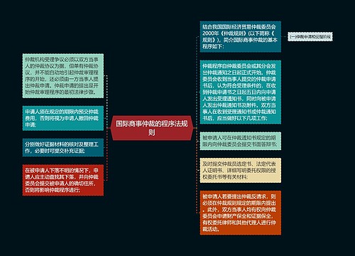 国际商事仲裁的程序法规则