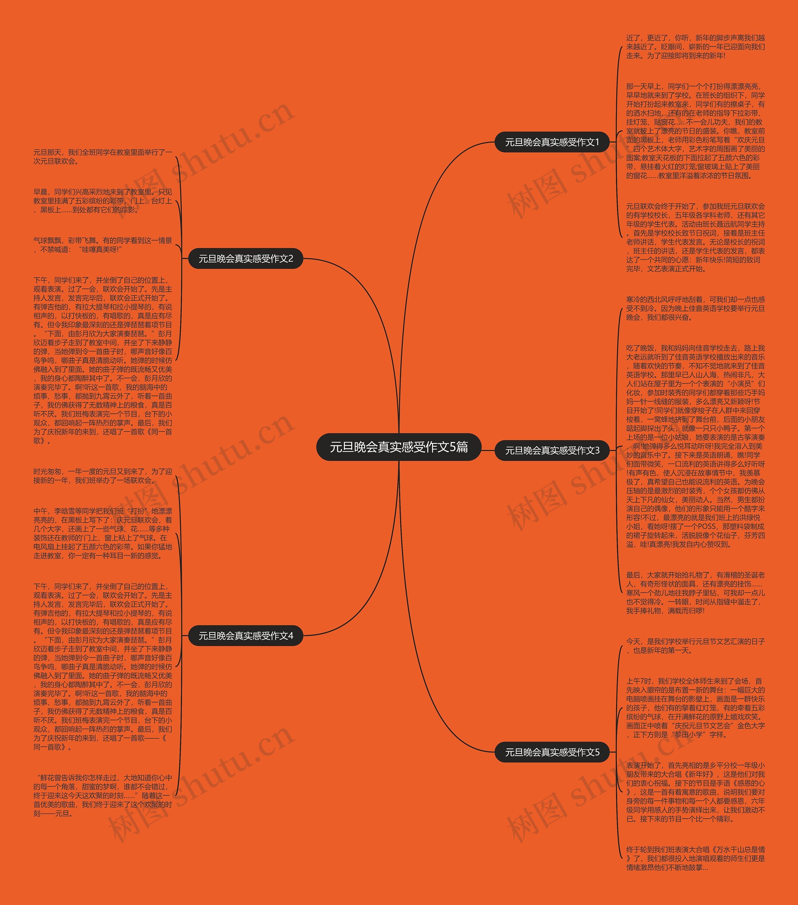 元旦晚会真实感受作文5篇思维导图