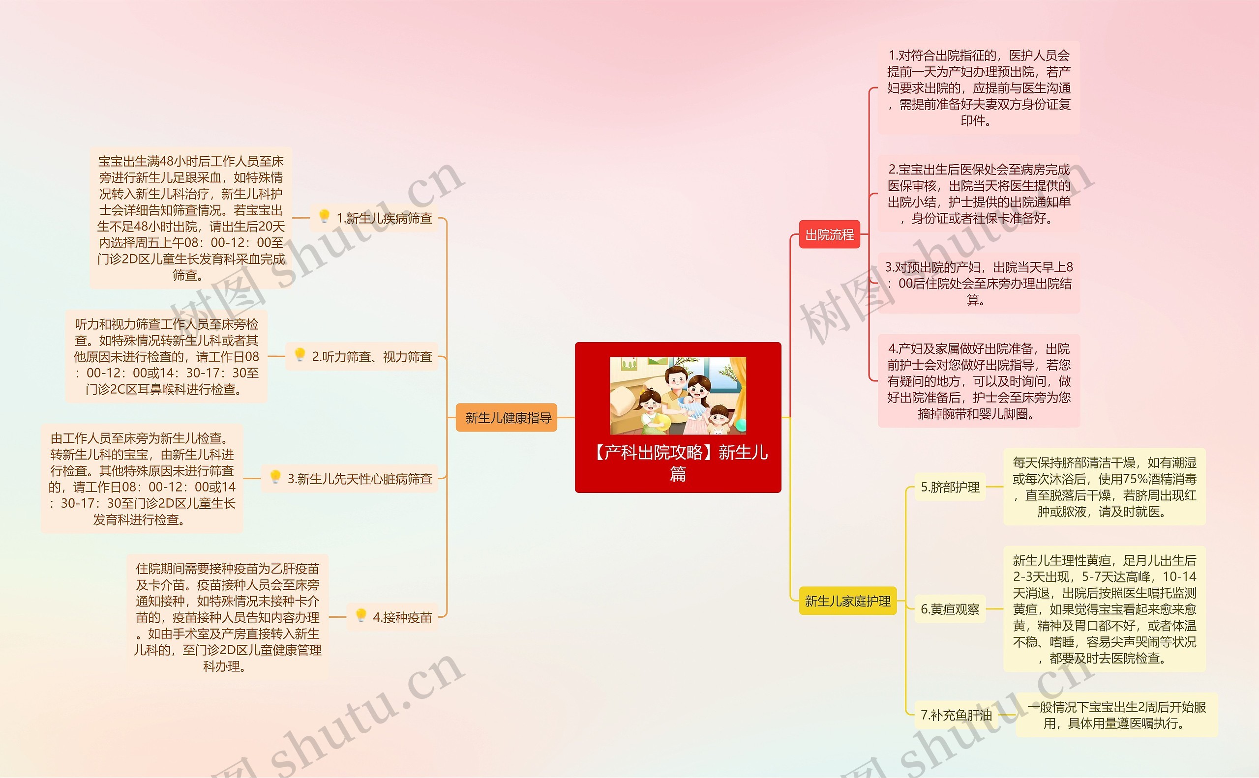 【产科出院攻略】新生儿篇思维导图