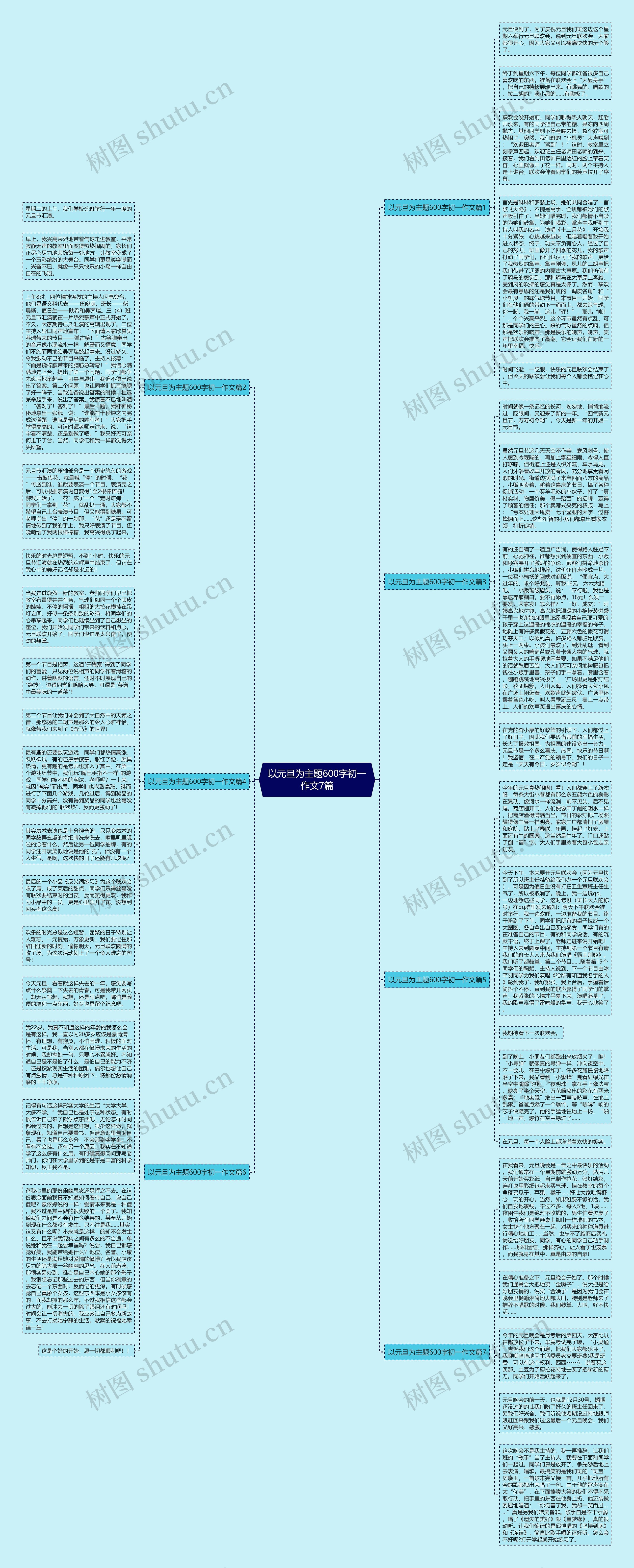 以元旦为主题600字初一作文7篇思维导图