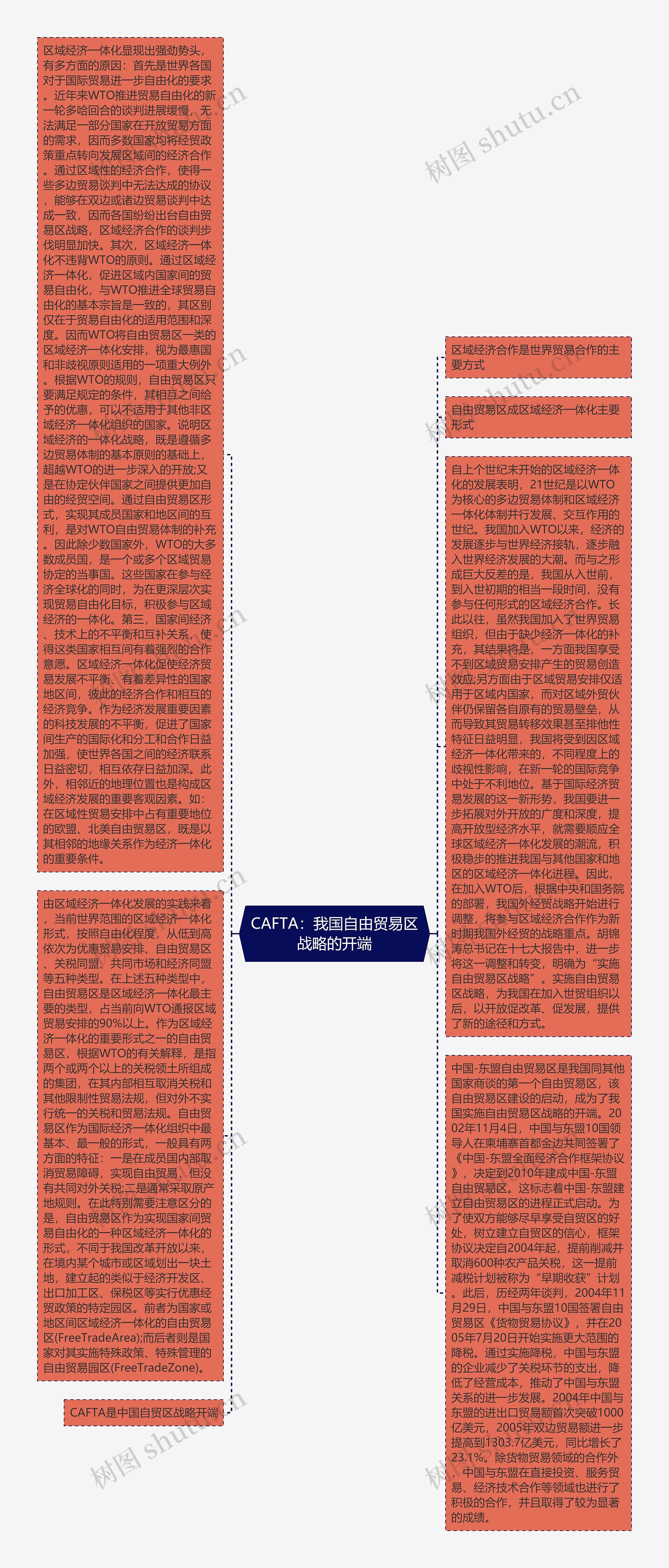 CAFTA：我国自由贸易区战略的开端思维导图