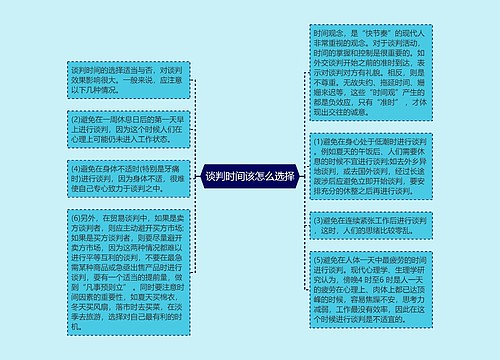 谈判时间该怎么选择