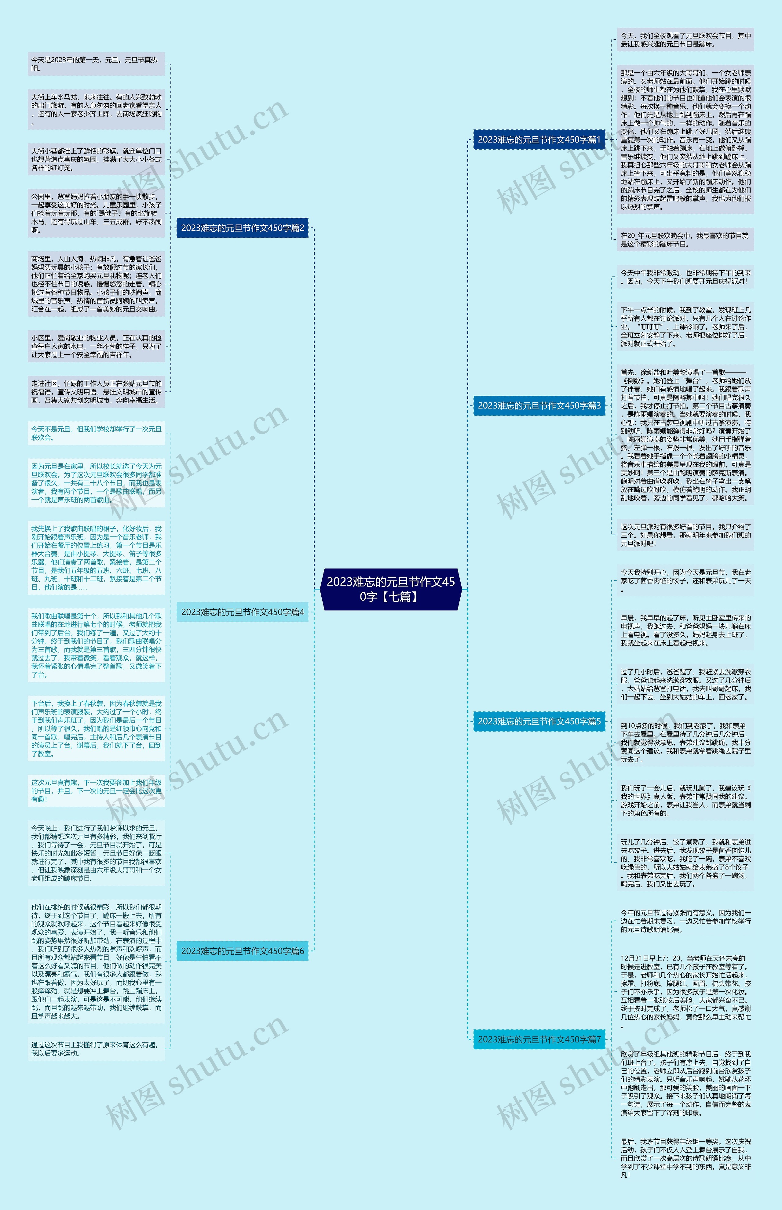 2023难忘的元旦节作文450字【七篇】思维导图