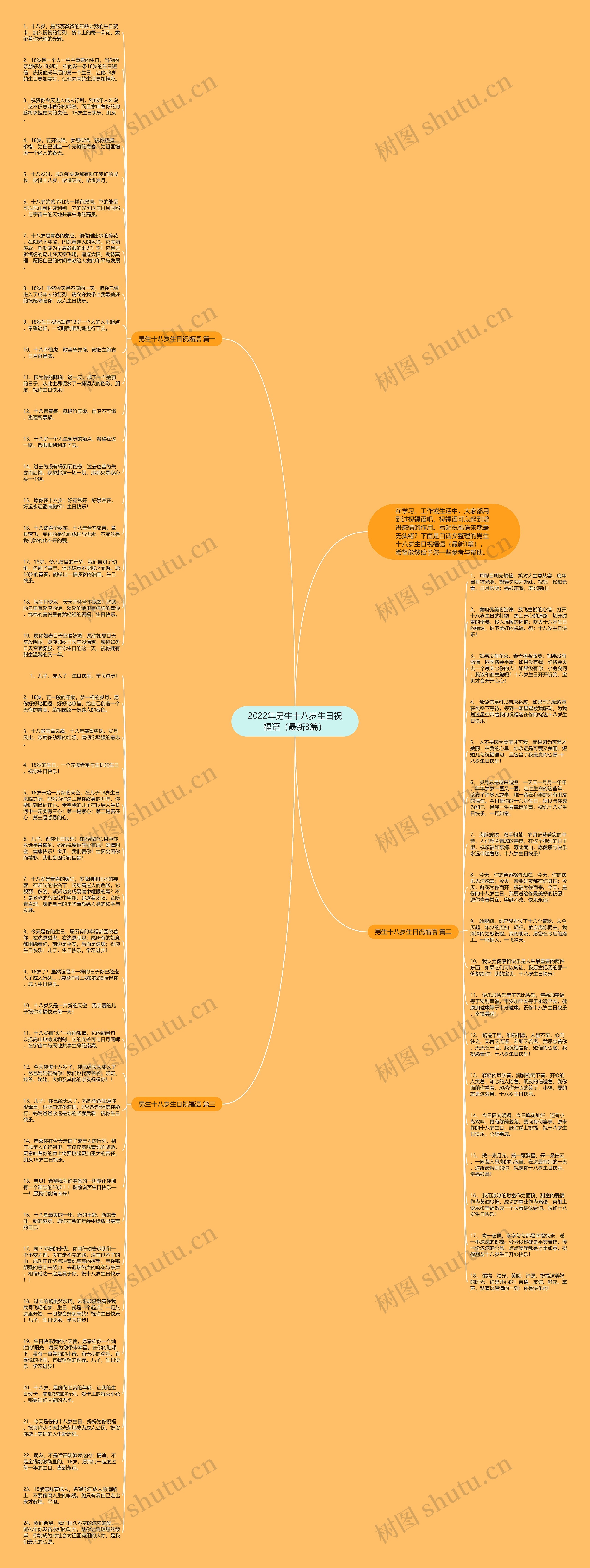 2022年男生十八岁生日祝福语（最新3篇）思维导图