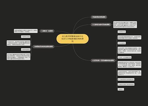 幼儿教师招聘考试碎片化知识12:学前教育的特殊原则