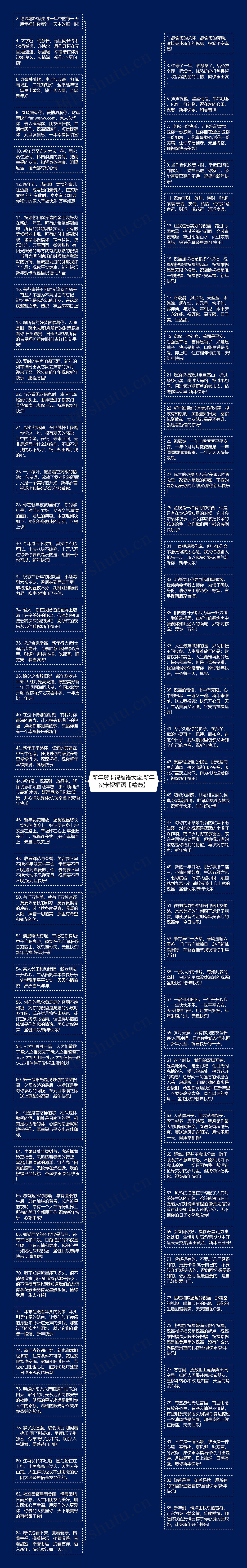 新年贺卡祝福语大全,新年贺卡祝福语【精选】思维导图