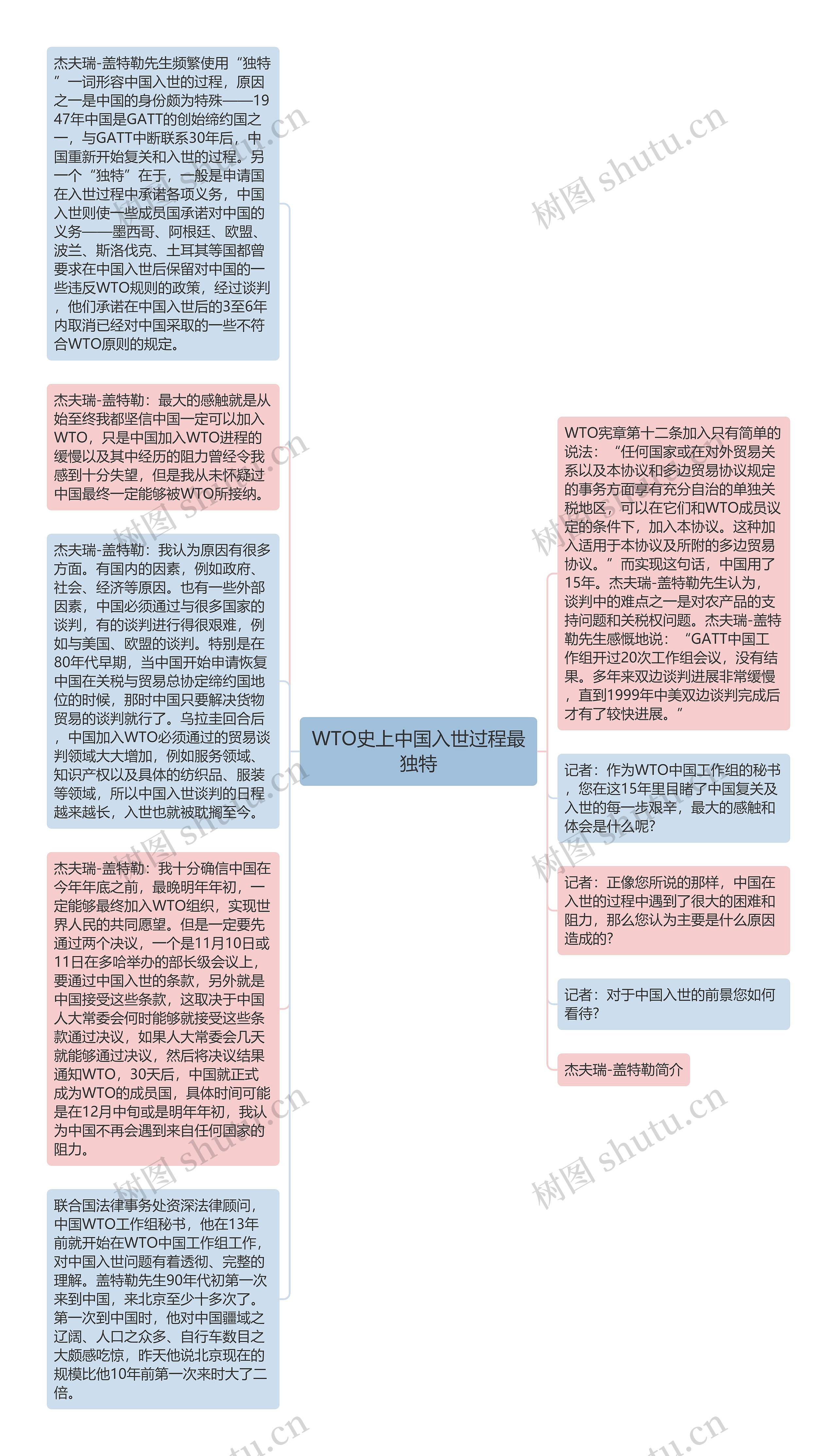 WTO史上中国入世过程最独特思维导图