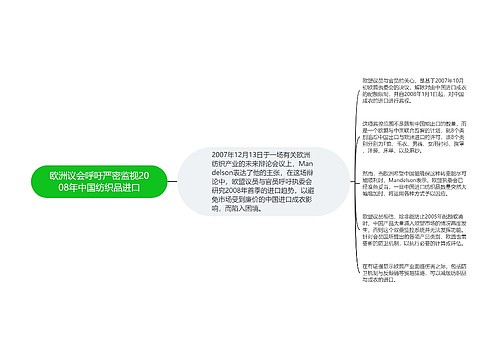 欧洲议会呼吁严密监视2008年中国纺织品进口