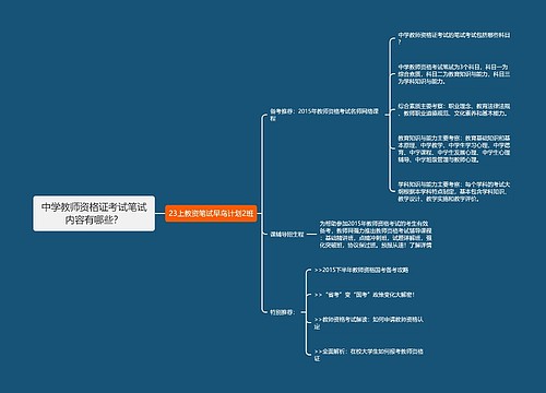 中学教师资格证考试笔试内容有哪些？