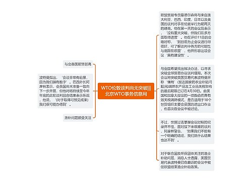 WTO伦敦谈判尚无突破|||北京WTO事务信息网