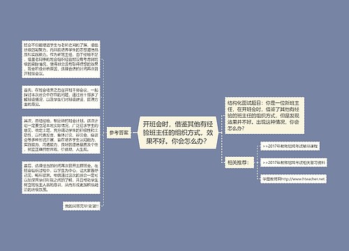 开班会时，借鉴其他有经验班主任的组织方式，效果不好。你会怎么办？