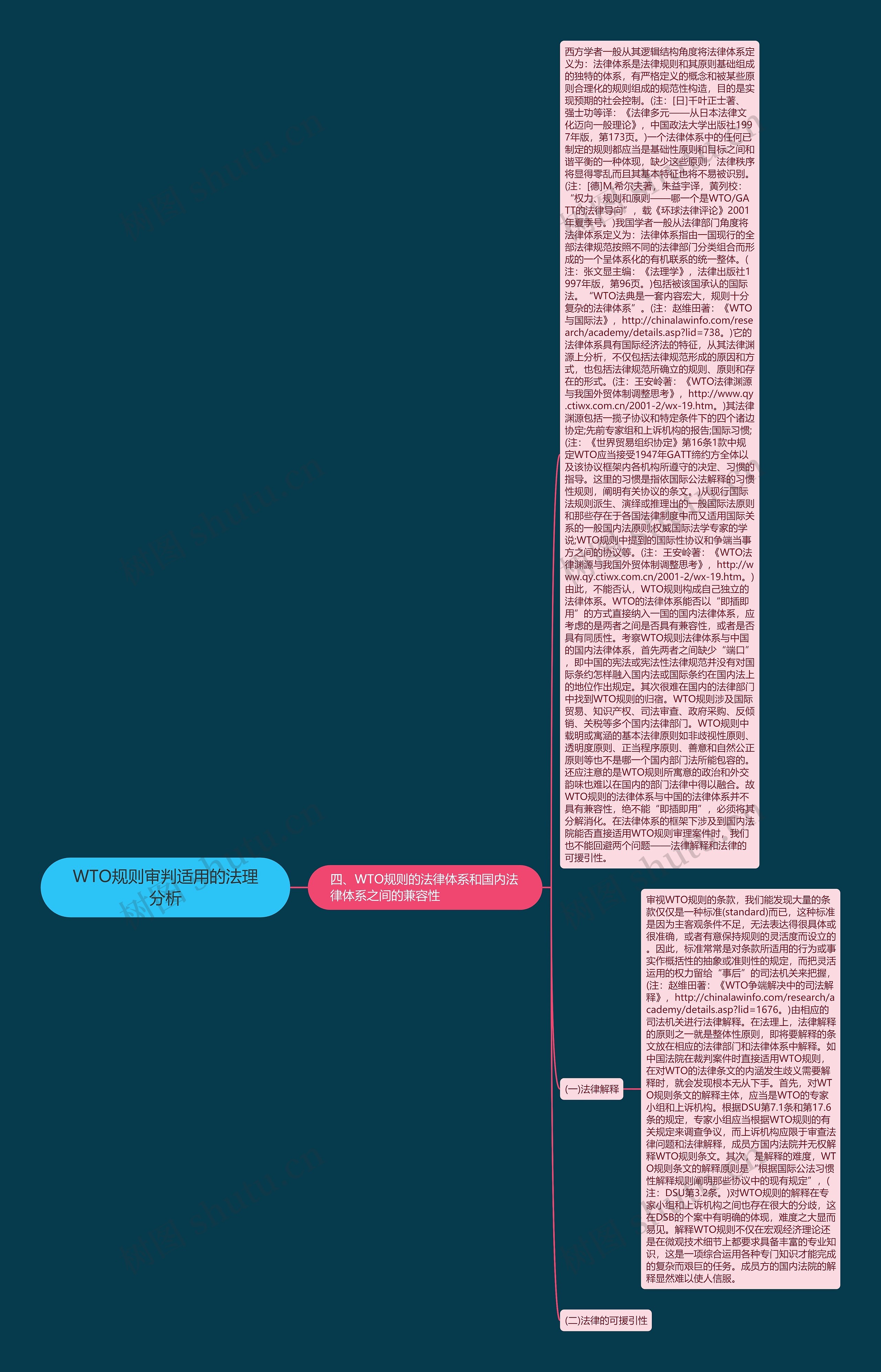 WTO规则审判适用的法理分析思维导图