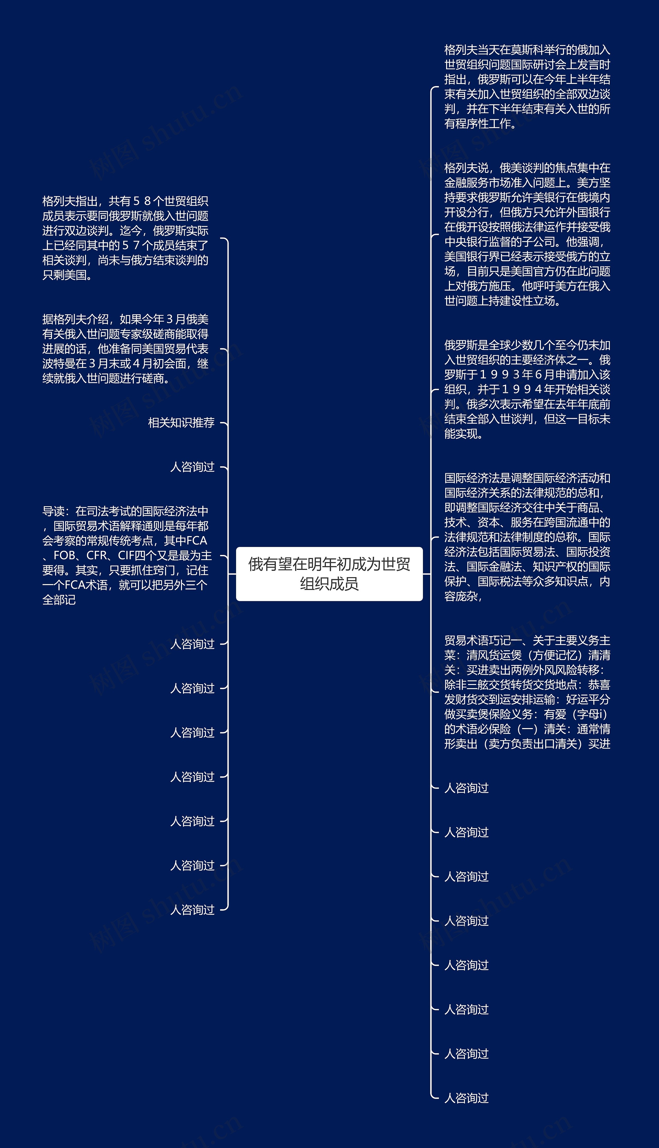 俄有望在明年初成为世贸组织成员思维导图