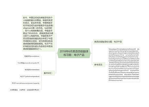 2018年6月英语四级翻译练习题：电子产品