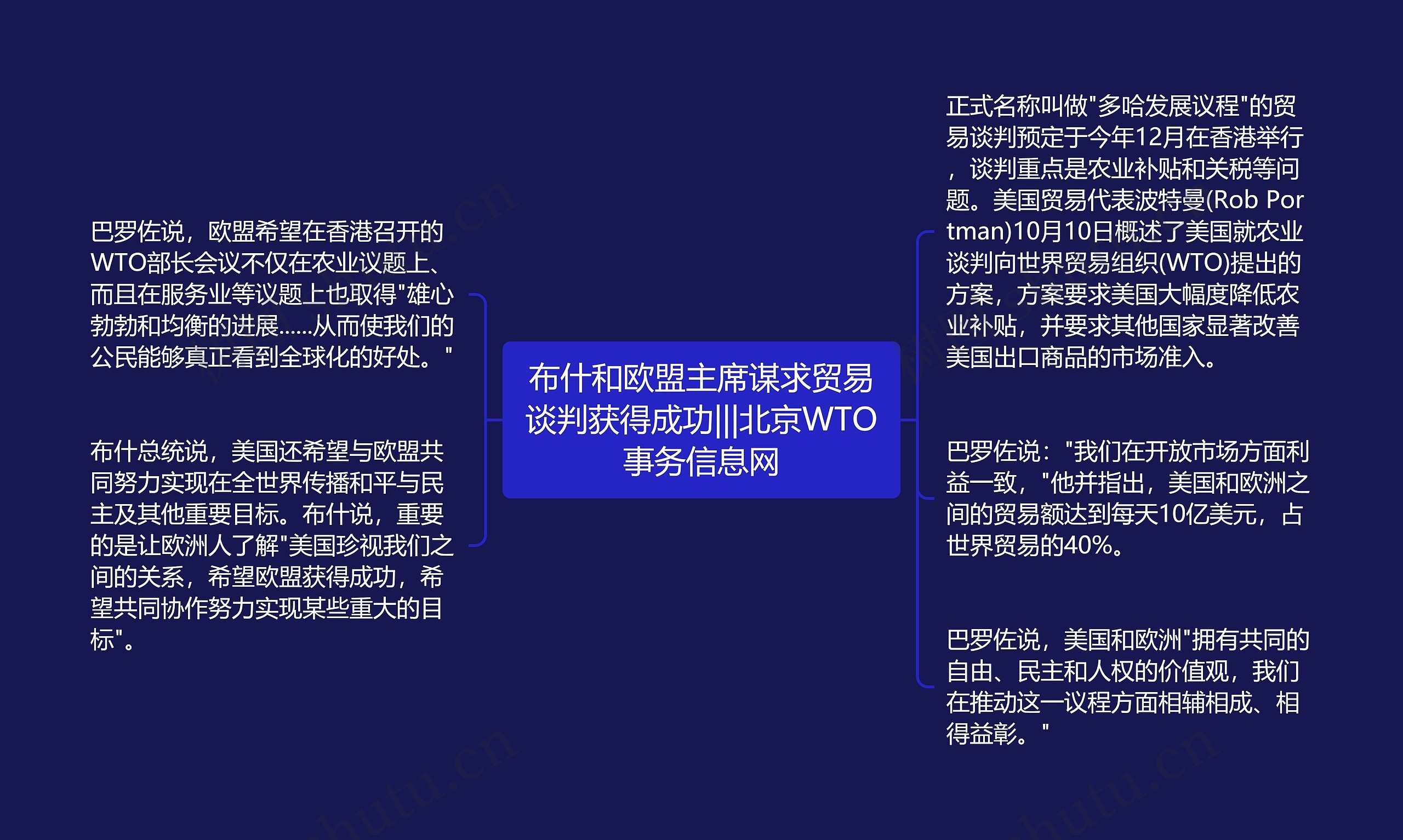 布什和欧盟主席谋求贸易谈判获得成功|||北京WTO事务信息网