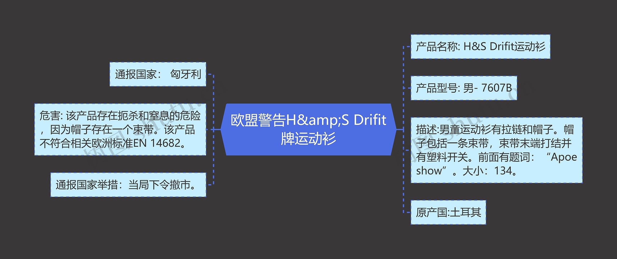 欧盟警告H&amp;S Drifit牌运动衫思维导图