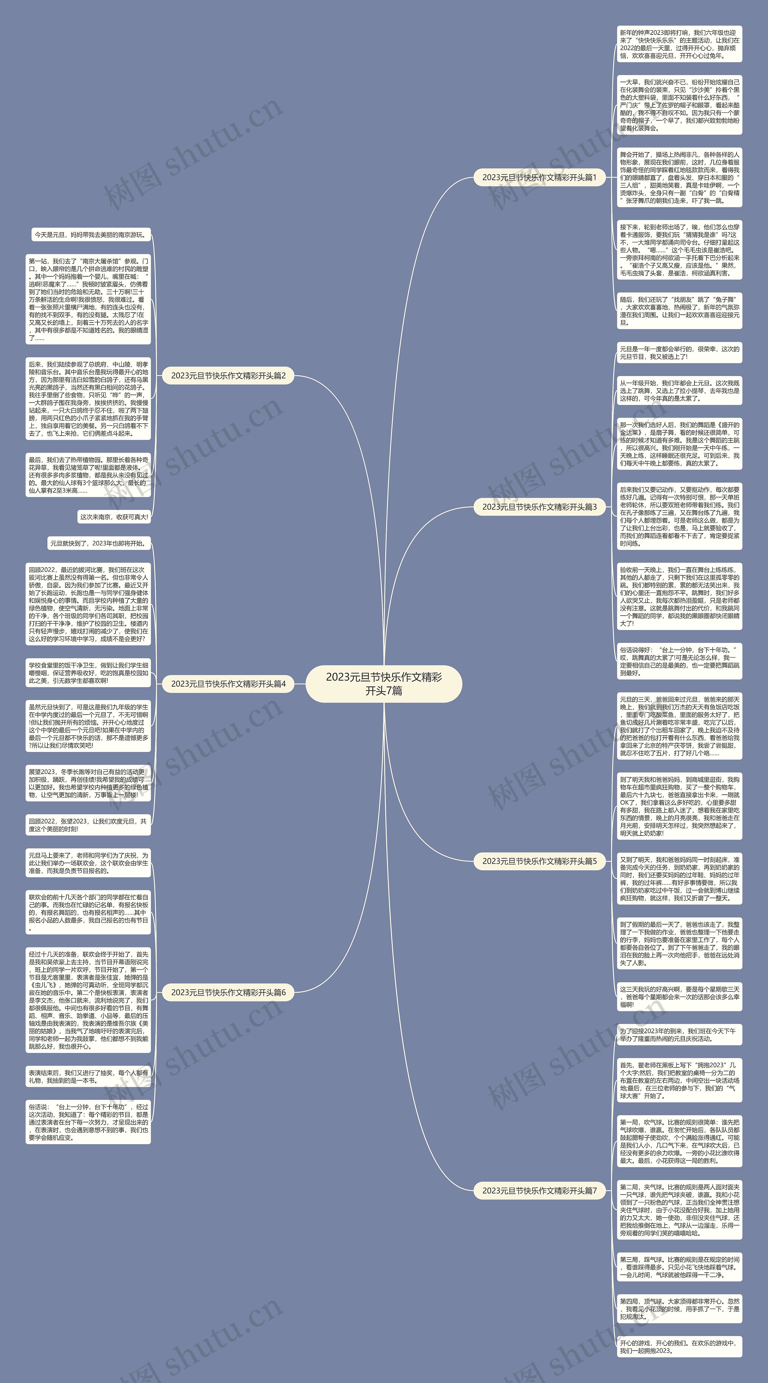 2023元旦节快乐作文精彩开头7篇思维导图
