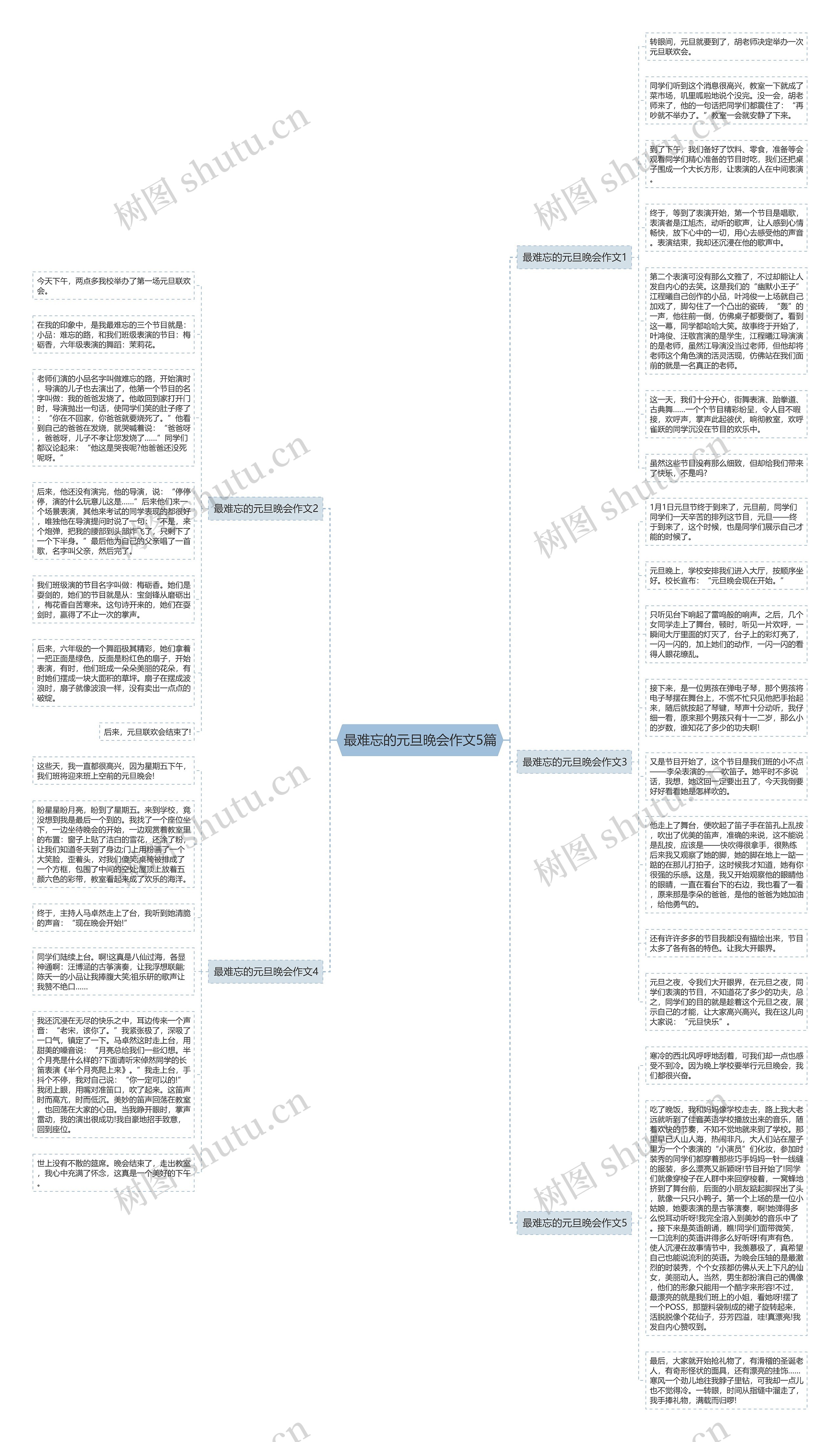 最难忘的元旦晚会作文5篇思维导图