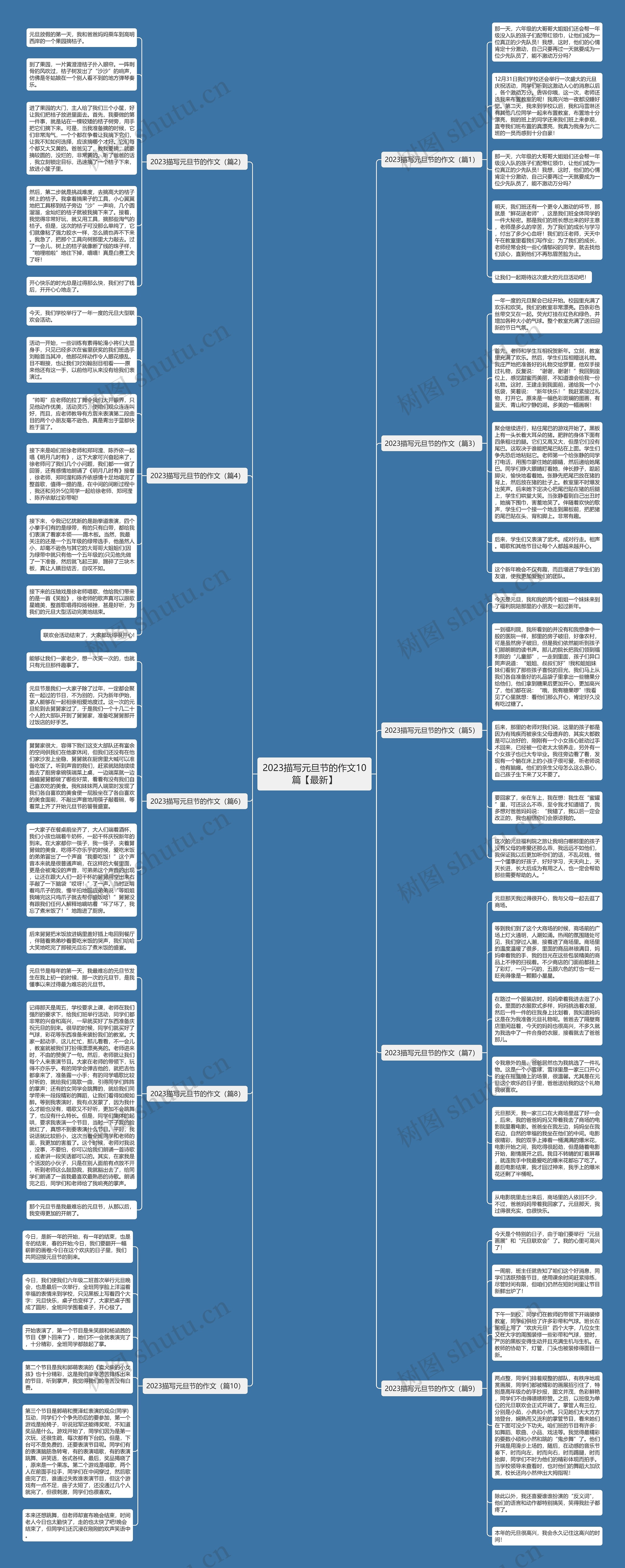 2023描写元旦节的作文10篇【最新】思维导图