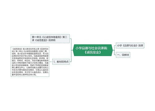 小学品德与社会说课稿：《诚信是金》